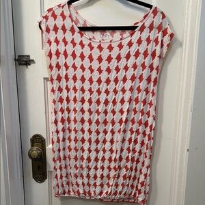 LOFT Orange and White Short Sleeve Tee